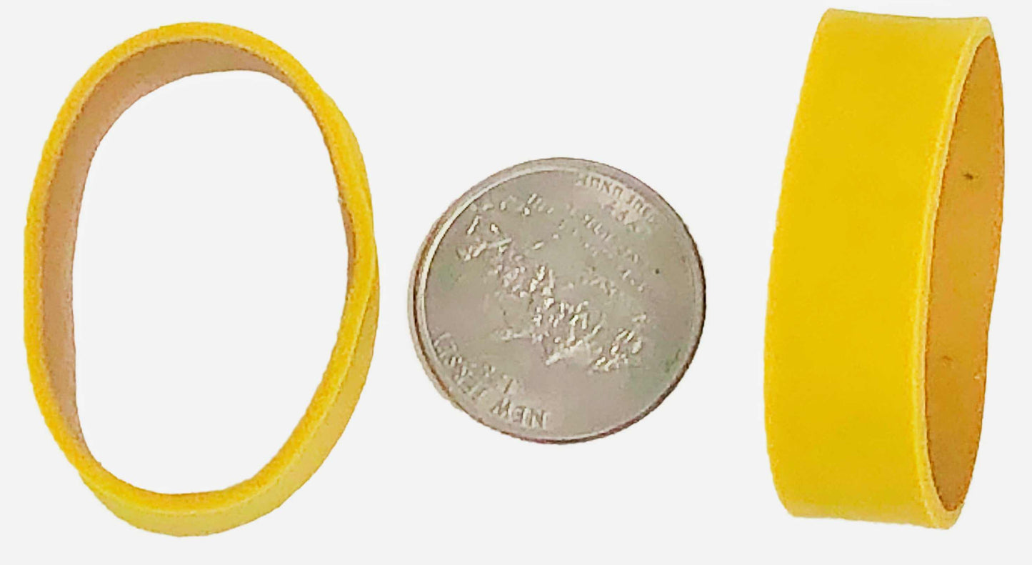 Yellow Rangerband compered to quater dollar