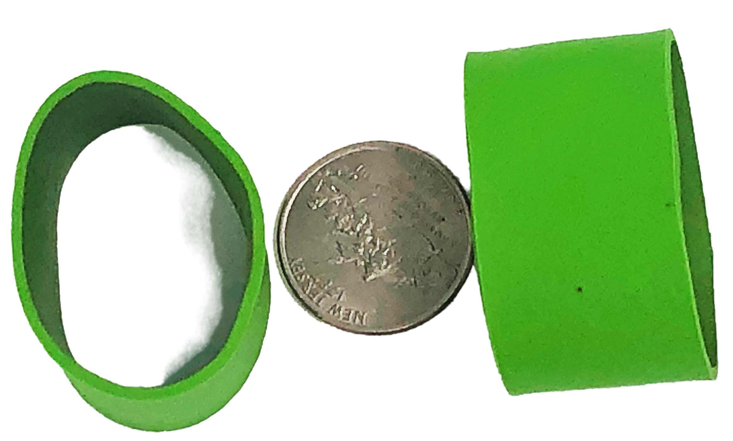 Green band compared to Quater dollar coin