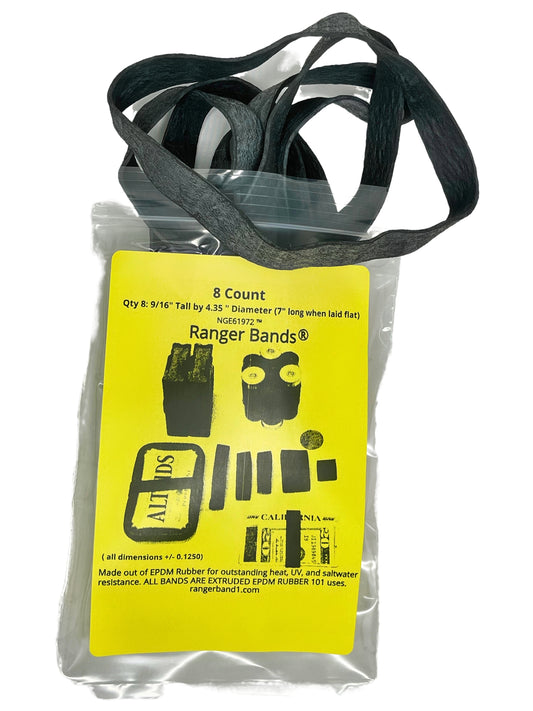 Ranger Bands® 8 Count Extra Stretch From EPDM Rubber Survival & Strapping Gear USA NGE61972 ™