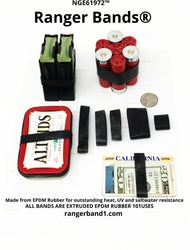 Ranger Bands EPDM Secure ropes, cords, cables, hoses, lines, straps, bandoliers, magazines, bipods, belts, suspenders, antenna.