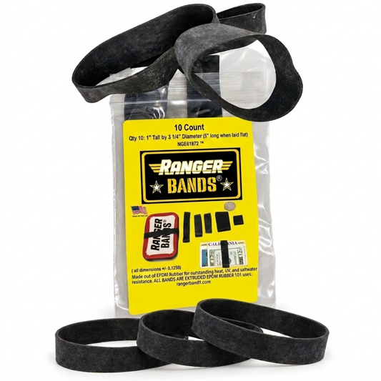 Ranger Bands® 10 Count Extra Stretch Made From EPDM Rubber Survival & Strapping Gear  USA  NGE61972 ™