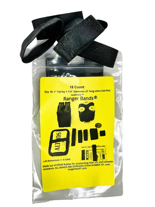 Ranger Bands® 18 Count Wide Extra Stretch From EPDM Rubber Survival & Strapping Gear  USA  NGE61972 ™