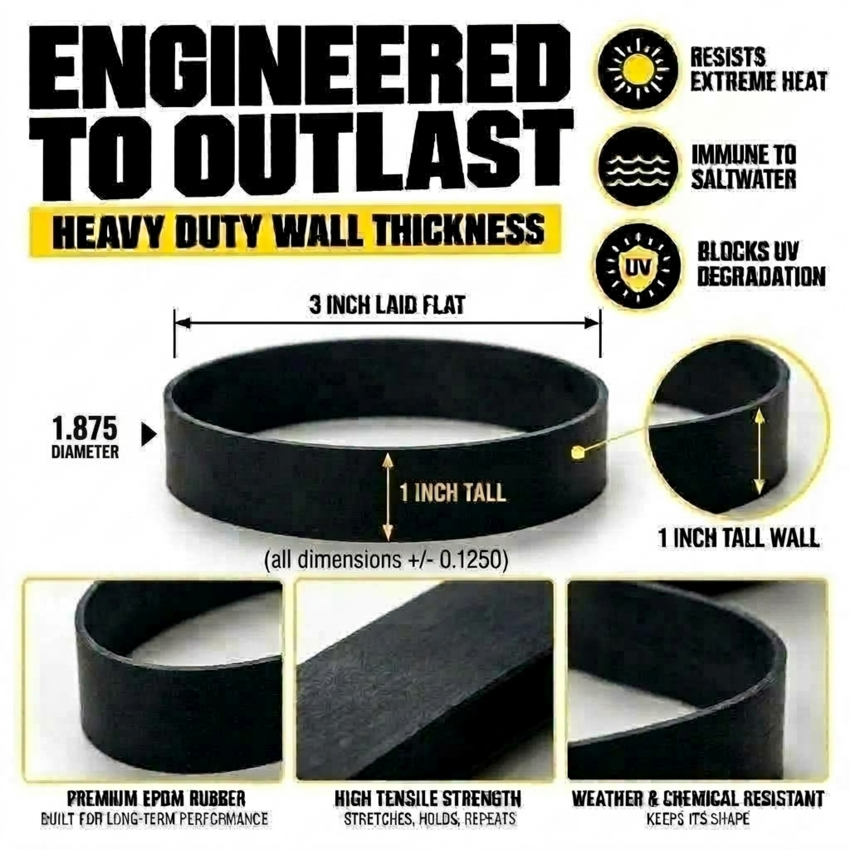 Ranger Bands® 18 Count Wide Extra Stretch From EPDM Rubber Survival & Strapping Gear  USA  NGE61972 ™