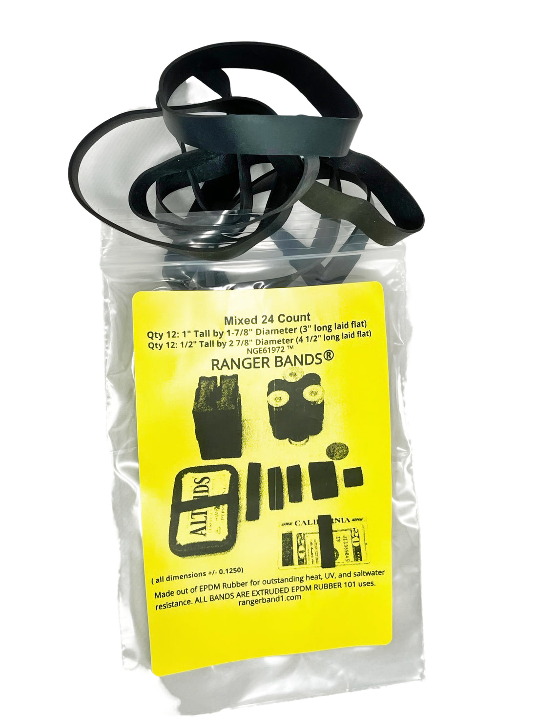 Ranger Bands® 24 Ct EX Mix Heavy Duty EPDM Rubber Bands
