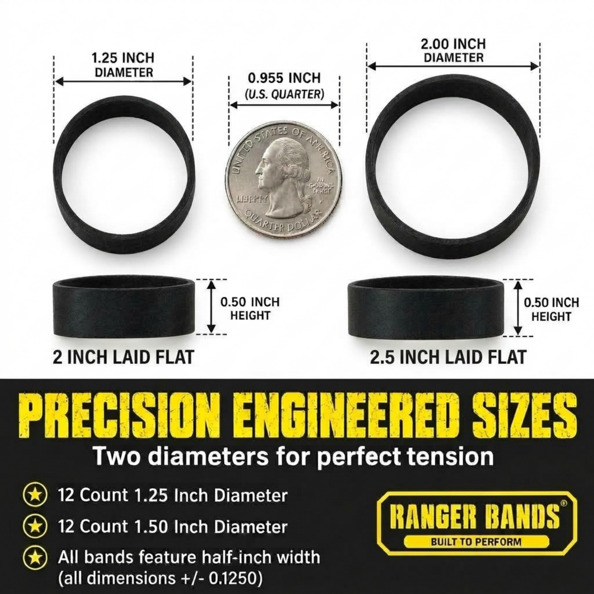 Ranger Bands® 24 Count  Mixed Extra Stretch From EPDM Rubber Survival & Strapping Gear  USA  NGE61972 ™