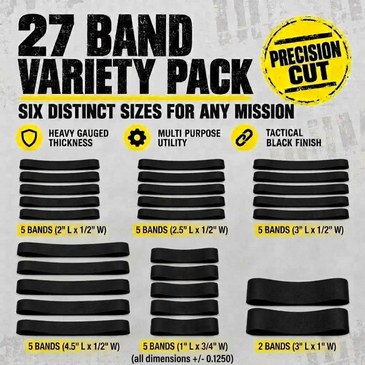 Ranger Bands® BIG Mix 27-pack Made in USA of EPDM Rubber Heavy Duty Survival Gear