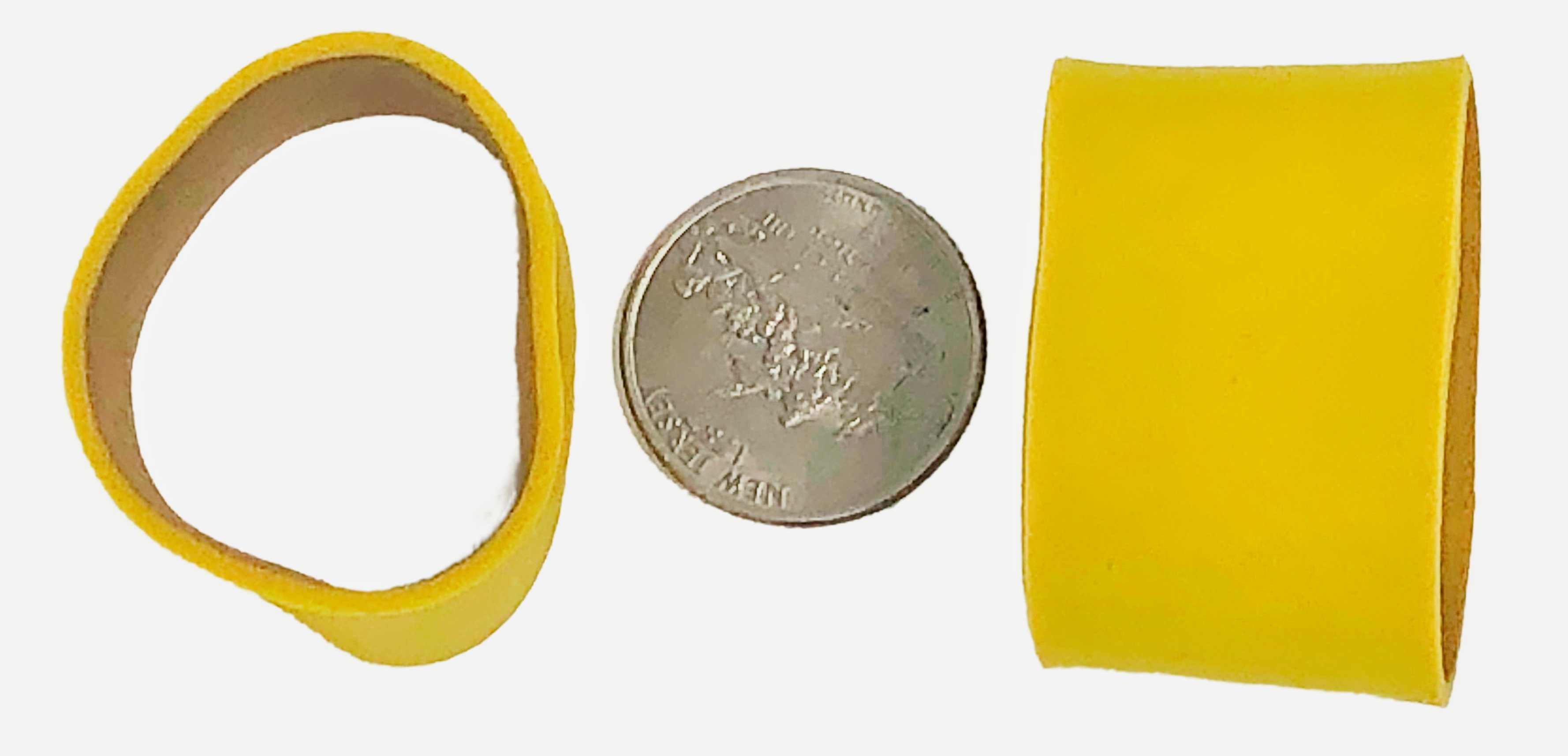 Yellow band compared to Quater dollar coin