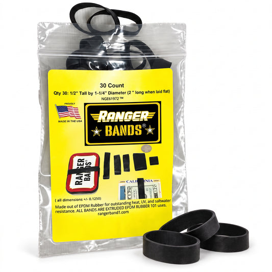 Ranger Bands® 30 Count Extra Stretch From EPDM Rubber Survival & Strapping Gear  USA  NGE61972 ™