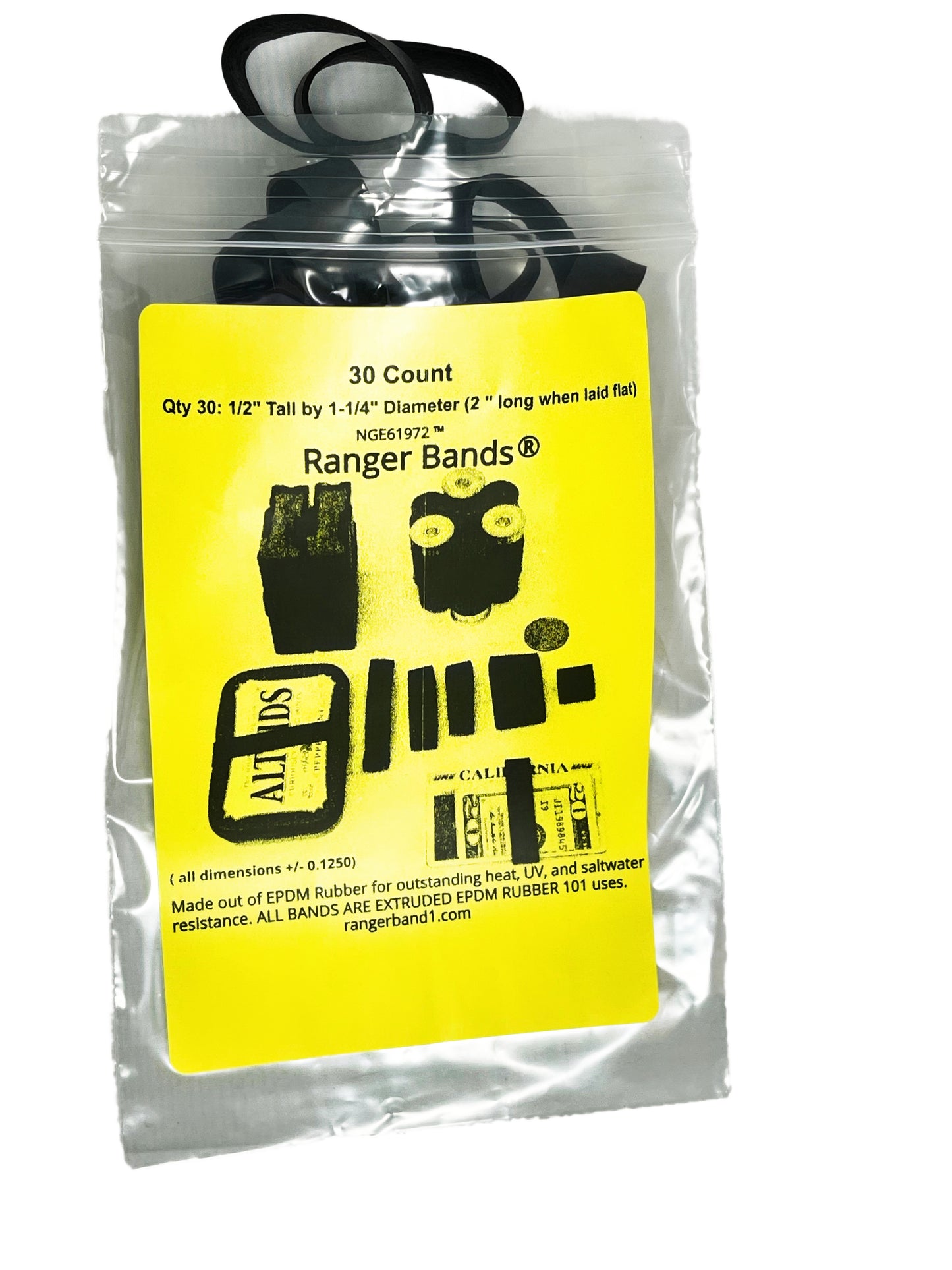 Ranger Bands® 30 Count Extra Stretch From EPDM Rubber Survival & Strapping Gear  USA  NGE61972 ™