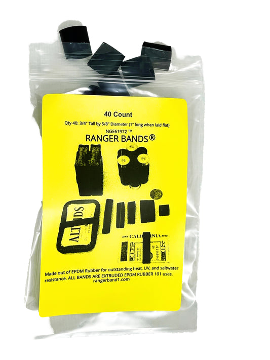 Ranger Bands® 40 count all the same size High Tension Extra Small Fits Paracord Bracelets Made of EPDM Rubber for Survival and Strapping Gear Made USA