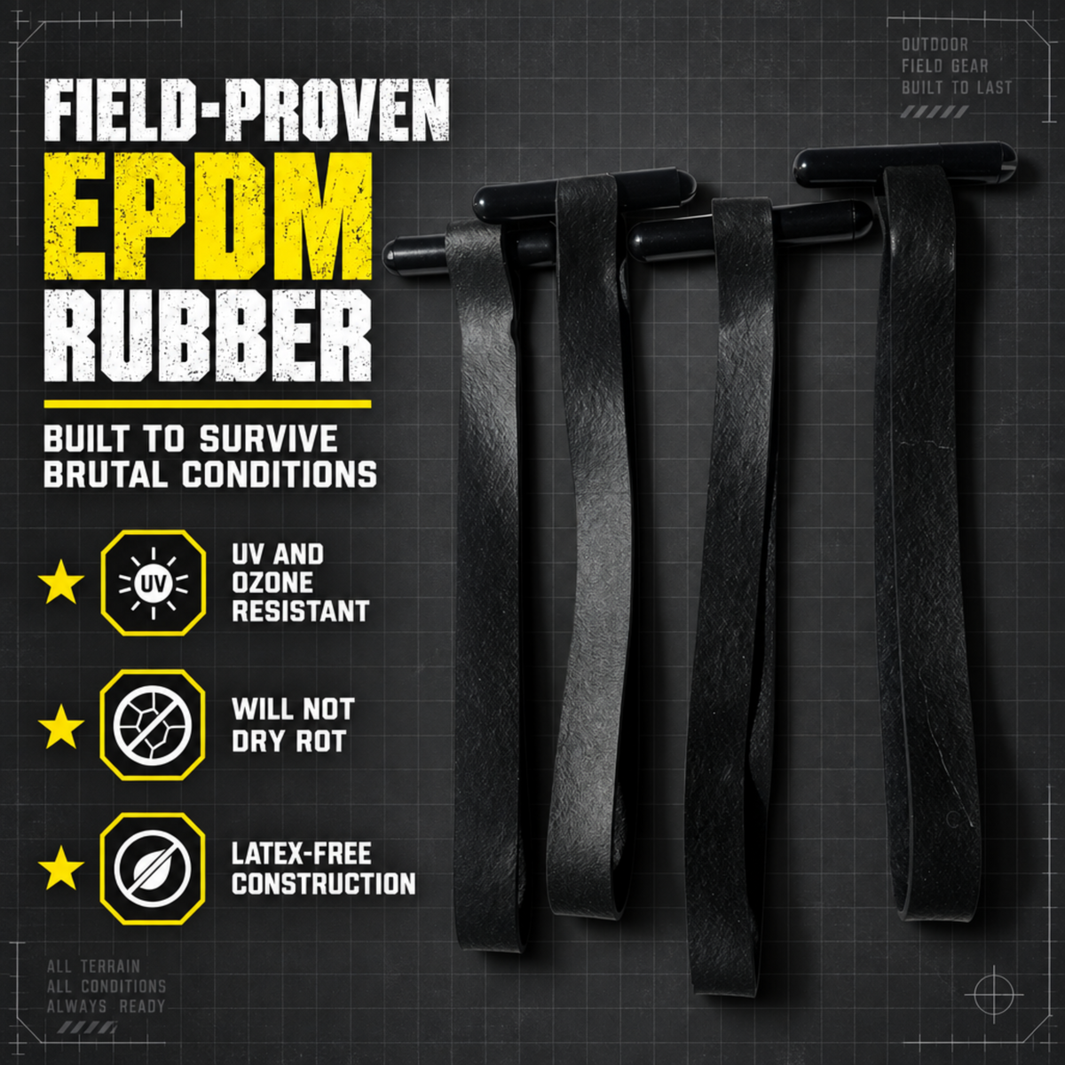 7" Qr Wraps are  Weather Resistant EPDM Rubber  Ranger Bands®