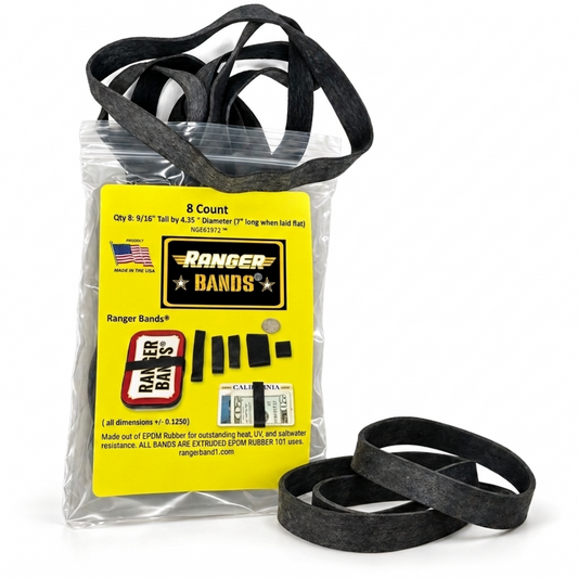Ranger Bands® 8 Count Extra Stretch From EPDM Rubber Survival & Strapping Gear  USA  NGE61972 ™