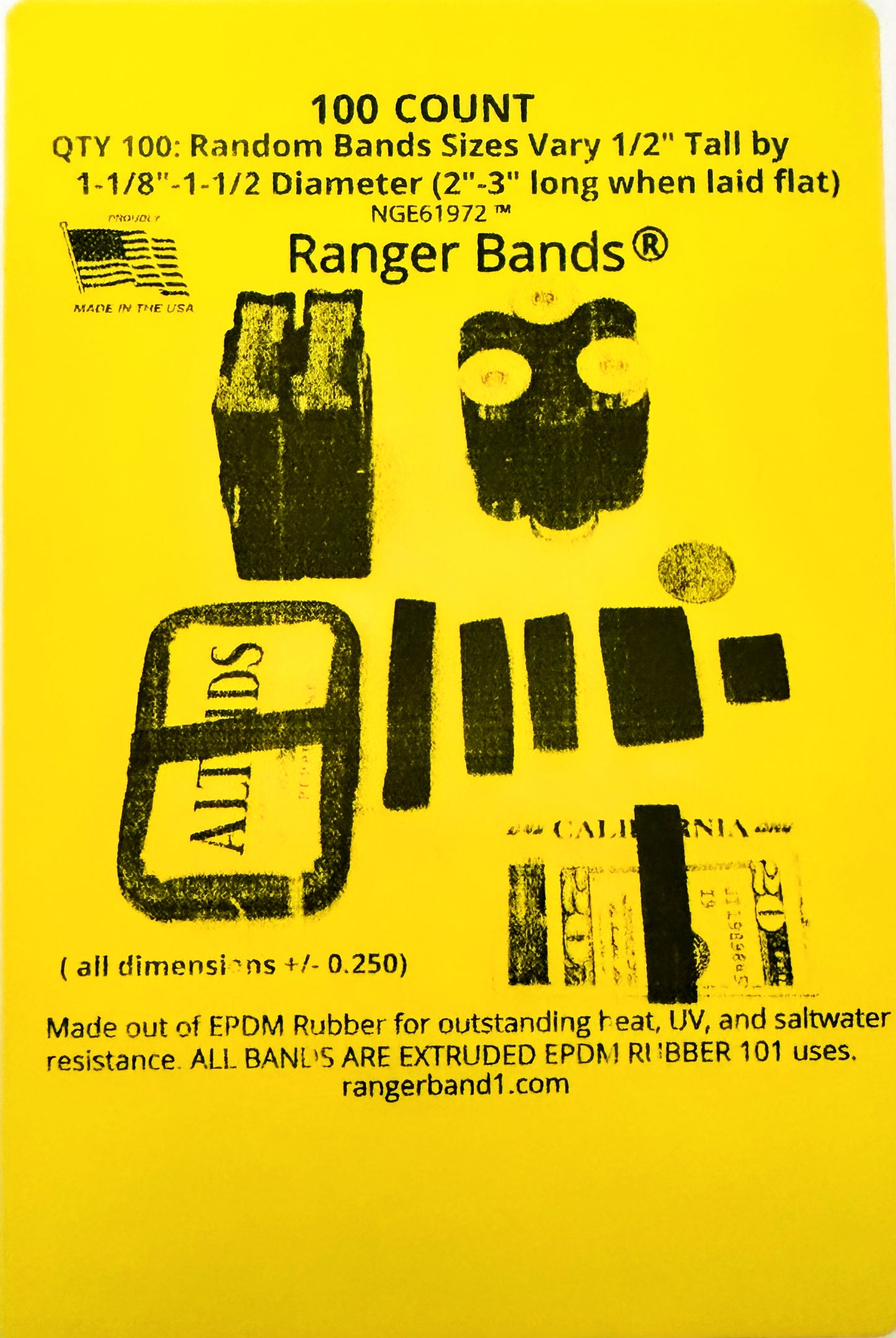 Ranger Bands® 100 Count Random Extra Stretch Made from EPDM Rubber for Survival, Emergency Tinder and Strapping Gear Made in The USA  15% off with code 150ff42 (Copy)