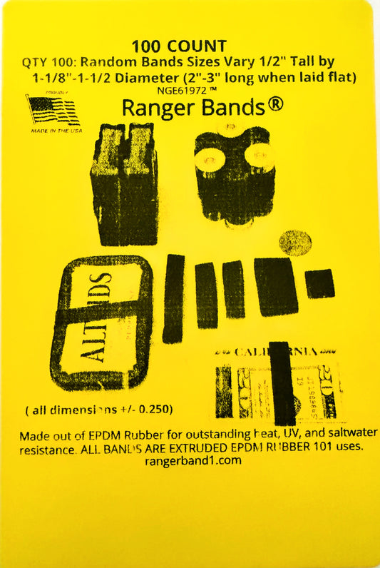 Ranger Bands® 100 Count Random Extra Stretch Made from EPDM Rubber for Survival, Emergency Tinder and Strapping Gear Made in The USA  15% off with code 150ff42 (Copy)