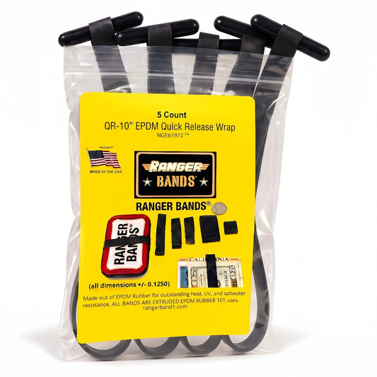 10" Qr Wraps 5 Count are  Weather Resistant EPDM Rubber  Ranger Bands®