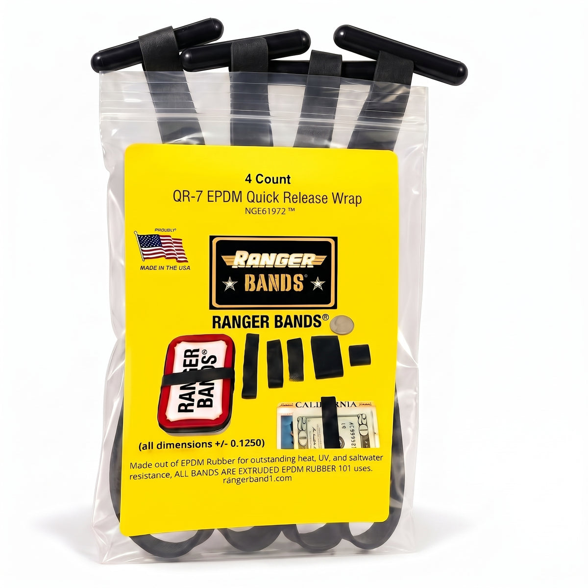7" Qr Wraps are  Weather Resistant EPDM Rubber  Ranger Bands®
