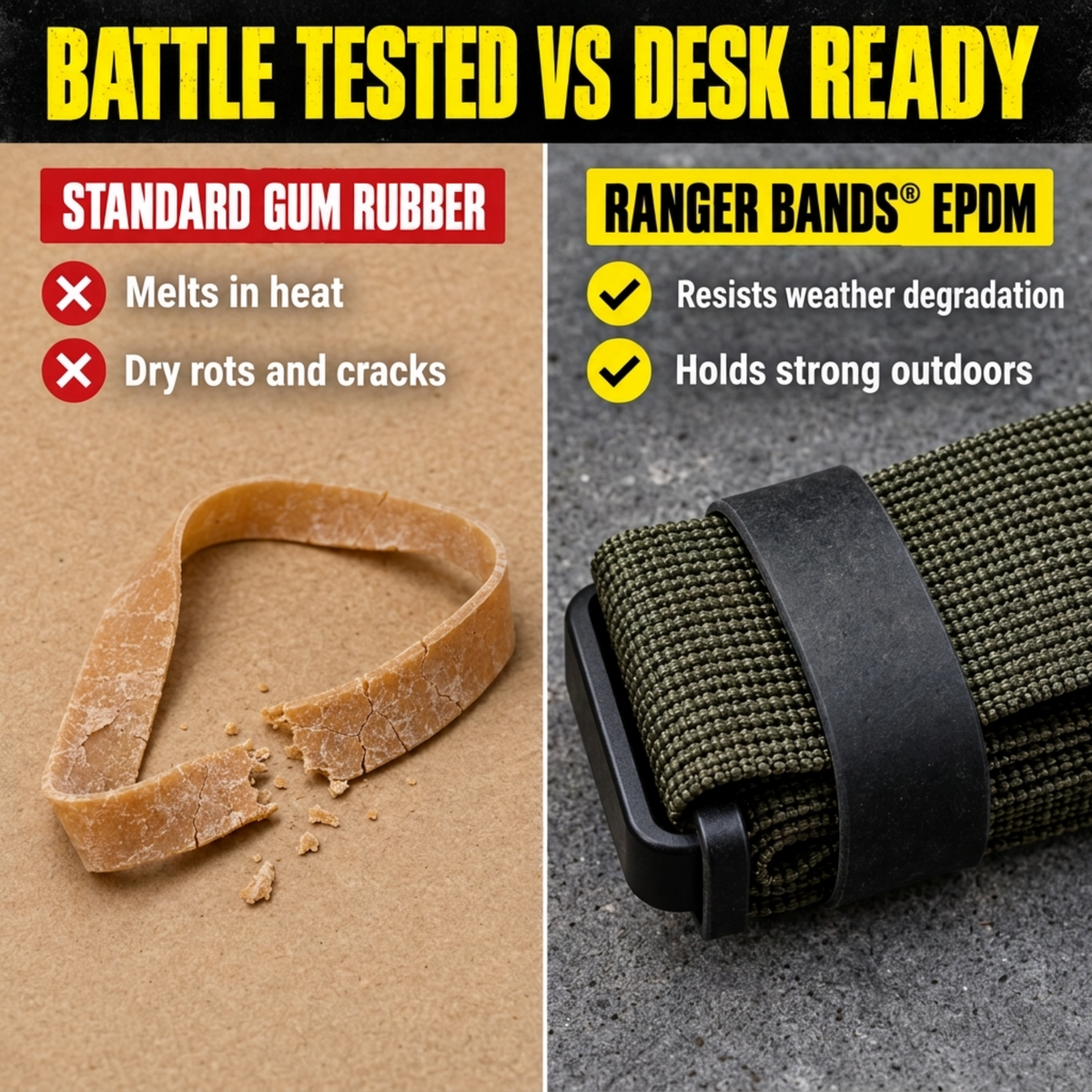 Ranger Bands® 15 Count LG EX Made in the USA from EPDM Rubber Heavy Duty Survival Gear