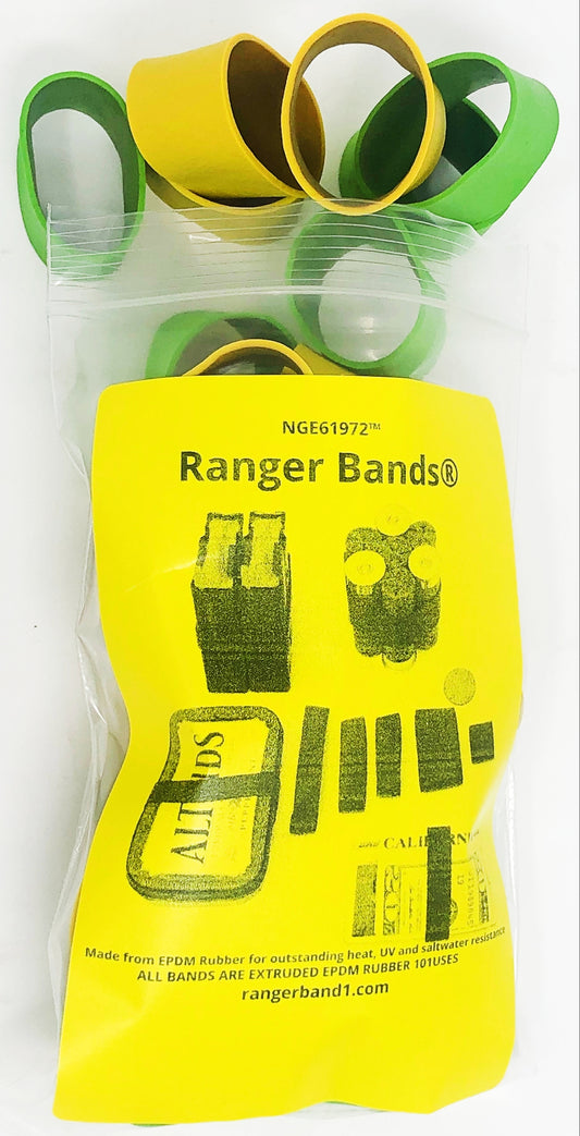 Ranger Bands® Mixed 24 Extra Stretch Safety colors Wide Made from EPDM Rubber for Survival, Emergency Tinder and Strapping Gear Made in the USA
