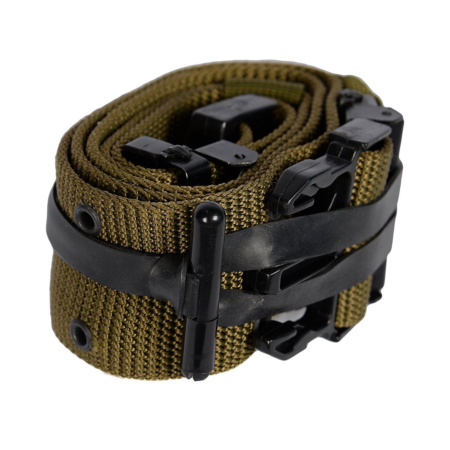 Secure ropes, cords, cables, hoses, lines, straps, bandoliers, magazines, bipods, belts, suspenders, antenna 